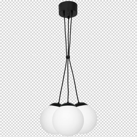 Lampa wisząca LIMA 3xE14 Klasyczna Kula Czarna MLP6523 Milagro Metal + Szkło