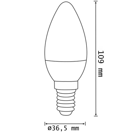 Żarówka LED E14 C37 7W = 60W 806lm 3000K Ciepła 220° Mleczna TOSHIBA