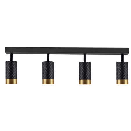 Oprawa Ścienno-Sufitowa Reflektor Punktowy 4x GU10 Czarna Złota ARRAS Sanico Goldlux