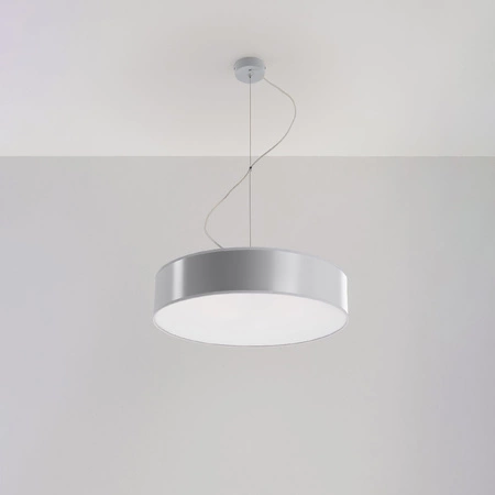 Lampa Sufitowa Wisząca Plafon 3x E27 Okrągła Szara Minimalistyczna Arena Sollux