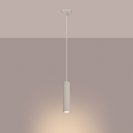 Lampa Wisząca Sufitowa Zwis Tuba Spot 1x GU10 Beżowa Karbon Deep Space SL.1592 Sollux