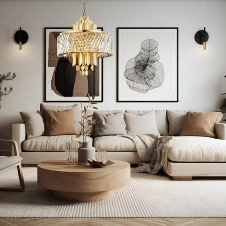 Lampa Sufitowa Żyrandol MARGOT Złota 9xE14 Milagro