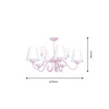 Lampa Sufitowa Żyrandol SARA Różowa 5xE14 Milagro