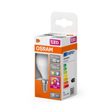 Żarówka LED P47 Kulka E14 4.9W = 40W 470lm 2700-4000K CCT 200° Relax Active and Sleep CLASSIC Osram