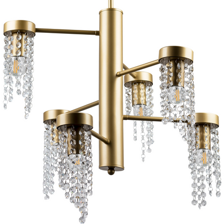 Lampa Sufitowa Wisząca Zwis 6x E27 Złota Gea Sanico Goldlux