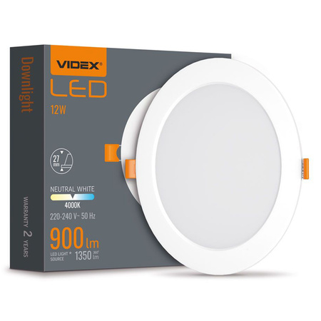 Panel LED Oprawa Podtynkowa Wpuszczana 12W 1350lm 4000K Neutralna Videx