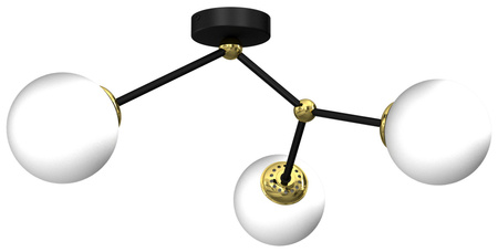 Lampa Sufitowa JOY Czarna Złota 3xE14 Milagro