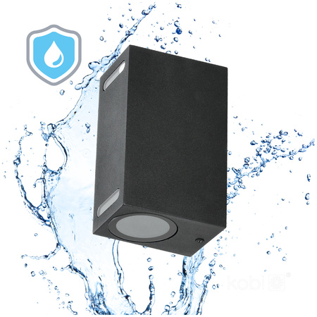 Lampa Ogrodowa Kinkiet Elewacyjny Zewnętrzny 2x GU10 IP54 Czarna Querk Kobi