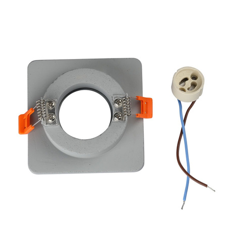 Oprawa Sufitowa Podtynkowa Oczko GU10 Kwadratowa Szara/Chrom VT-862 V-TAC - 5 Lat Gwarancji