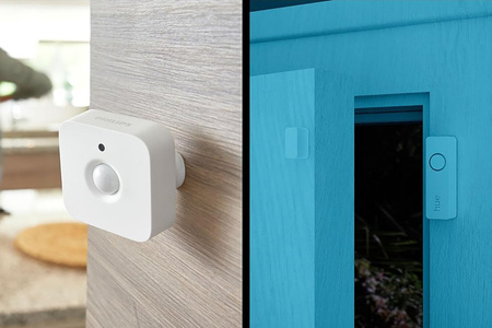 2x Żarówka LED E27 A60 9W = 75W 1100lm 2000-6500K CCT + RGB SMART Inteligentna Bluetooth ZigBee White and Color Ambiance + Mostek BRIDGE + Czujnik Kontaktu Otwarcia/Zamknięcia + Czujnik Ruchu Secure Philips HUE