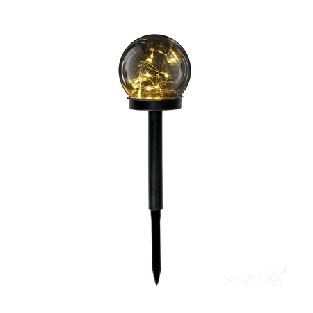 Lampa Solarna Ogrodowa Słupek Zewnętrzny Stojący LED 3000K Ciepła IP44 Czarny Globe Kobi
