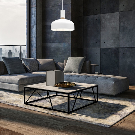 Lampa Wisząca Sufitowa MALMO Biała Drewniana 1xE27 Milagro