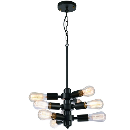 Lampa wisząca sufitowa loft industrial 9x E27 czarny OREBRO IL MIO GOLDLUX (Polux)