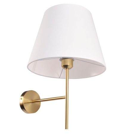 Kinkiet Ścienny Lampa Oprawa Natynkowa E27 Biały Złoty ELENA Sanico Goldlux