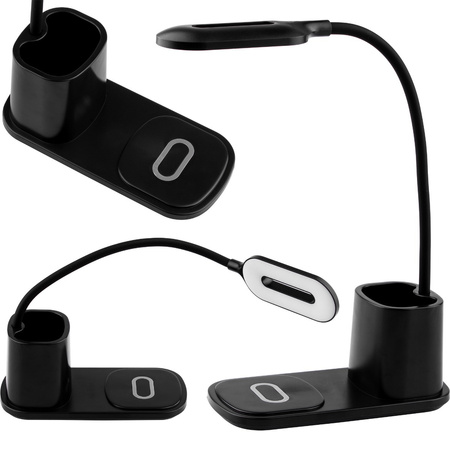 Lampka Biurkowa Nocna LED 3W 3000K - 6000K USB Dotykowa z Ładowarka QI NINA