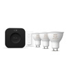 3x Żarówka LED GU10 Reflektor PAR16 4.2W = 50W 400lm CCT + RGB SMART Inteligentna Bluetooth ZigBee White and Color Ambiance + Mostek Bridge PRO + Regulator Pilot Philips HUE