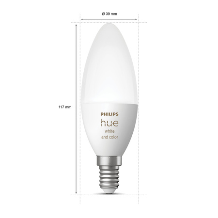 Żarówka LED Świeczka E14 B39 5,3W CCT RGB PHILIPS HUE White & COLOR Ambiance Bluetooth Zigbee