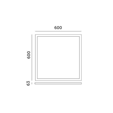 Ramka Natynkowa 63mm do Panelu LED 60x60cm Klik Biała Kobi