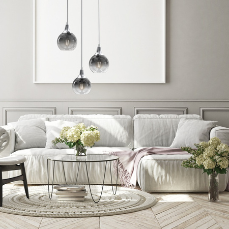 Lampa Wisząca Sufitowa MONTE Srebrna 3xE27 Milagro