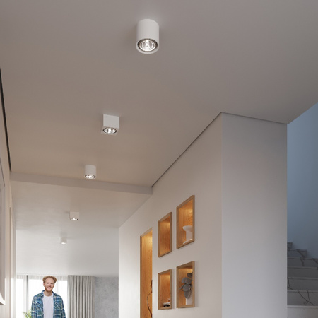 Lampa Sufitowa Oprawa Natynkowa GU10 Kostka Kwadratowa Biała Nowoczesna Seida Sollux