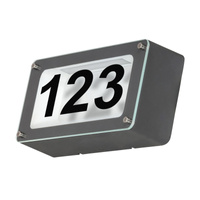 Kinkiet Lampa Elewacyjna Podświetlany Numer Domu 6W 480lm 4500K IP54 Antracyt Nowoczesny Hannover Rabalux