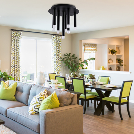 Lampa Sufitowa Natynkowa 9x G9 Czarna Glam Sanico Goldlux