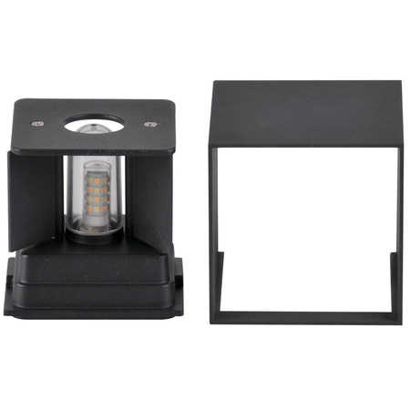 Kinkiet Elewacyjny Czarny Góra/Dół GOLDLUX + Żarówka LED G9 5W 6500K Lumiled