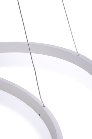 Lampa wisząca RING dwa okręgi białe 60W LED IP20 Metal i akryl styl nowoczesny Milagro