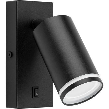 Lampa ścienna Kinkiet GU10 RING z włącznikiem czarny
