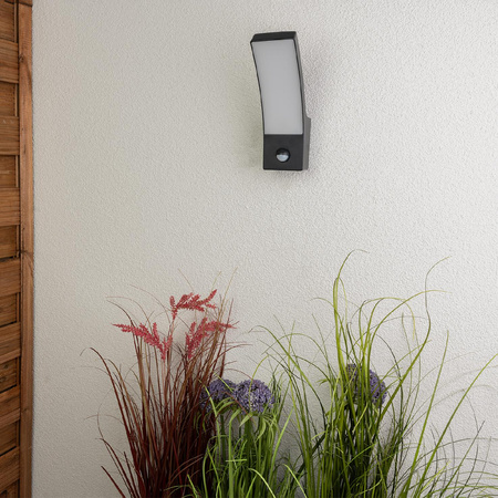 Lampa Elewacyjna LED Zewnętrzna Ścienna Czarna Kinkiet Ogrodowy 10W 4000K IP44 Czujnik Ruchu LOGIA LUMILED