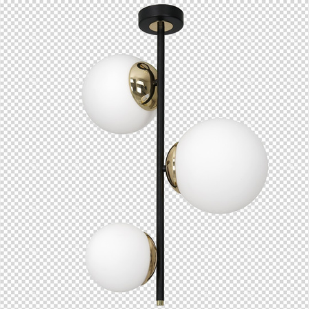 Lampa Sufitowa SPARTA Czarna Złota 3xE14 Milagro