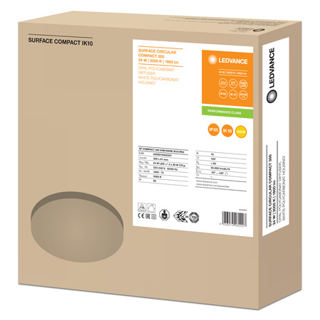 Oprawa sufitowa ścienna LED COMPACT IK10 24W 3000K LEDVANCE Ciepła