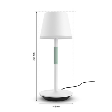 Lampa Stołowa Biurkowa LED 6.2W 530lm White and Color Ambiance RGB + TW Biała 35cm Inteligentna SMART Zigbee Bluetooth Go Table Philips HUE
