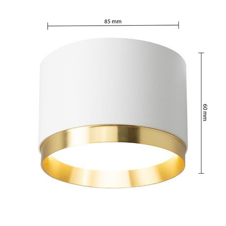 Oprawa Natynkowa Halogenowa Tuba Reflektor Spot GX53 Okrągła Biała Złota Lumet Masterled