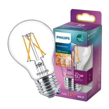 Żarówka LED E27 7,5W = 60W 806lm 2200/2500/2700K CIEPŁA FILAMENT inteligentna ściemniana PHILIPS