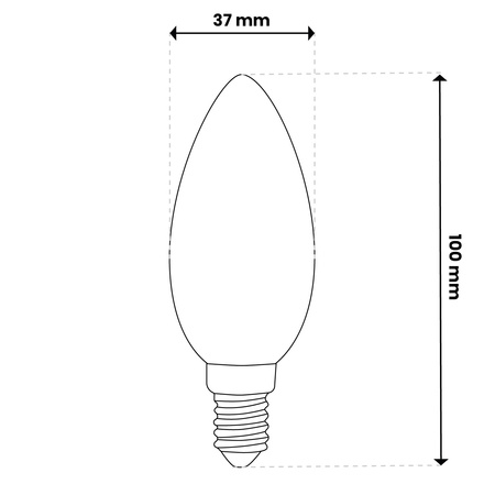 6x Żarówka LED E14 Świeczka B35 8W = 60W 880lm 3000K Ciepła 180° LUMILED