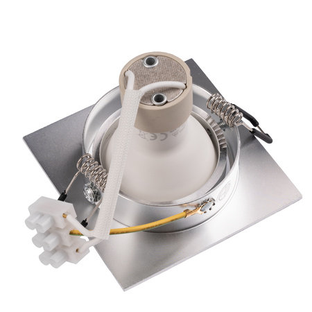 Oprawa Halogenowa Podtynkowa Kwadratowa Ruchoma TRIX 3w1 GU10 6W 4000K Srebrna Szczotkowana LUMILED