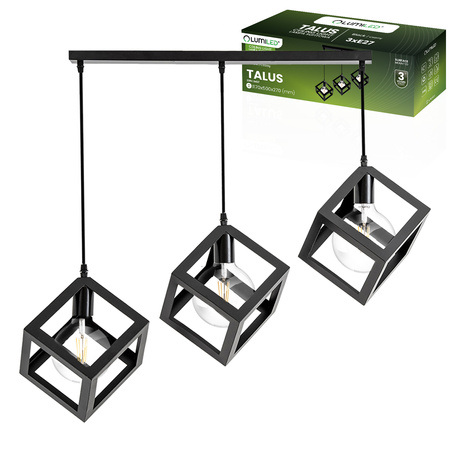 Lampa Wisząca Sufitowa TALUS Geometryczna Zwis Kostka do LED 3x E27 LUMILED