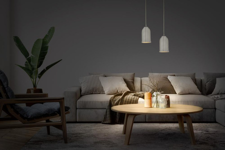 Lampa Sufitowa Wisząca Dekoracyjna E27 Zwis Szary Beton Decor Ledvance