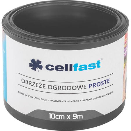 Obrzeże Ogrodowe Trawnikowe Elastyczne Proste 10cm x 9m Grafit CELLFAST