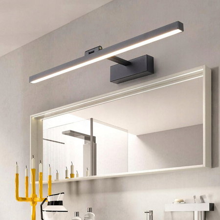 Kinkiet LED Lampa Ścienna Nad Lustro 9W 450lm 4000K 116° Czarny 40cm Lappa Masterled