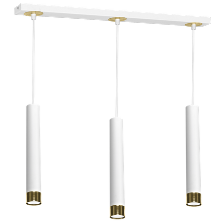Lampa wisząca DANI 3xGU10 Wąski Klosz Biała Złota MLP6236 Milagro Metal
