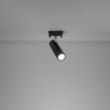 Lampa Sufitowa Oprawa Natynkowa SPOT TUBA Reflektor GU10 Ruchoma Tubularna Czarna Nowoczesna Direzione Sollux