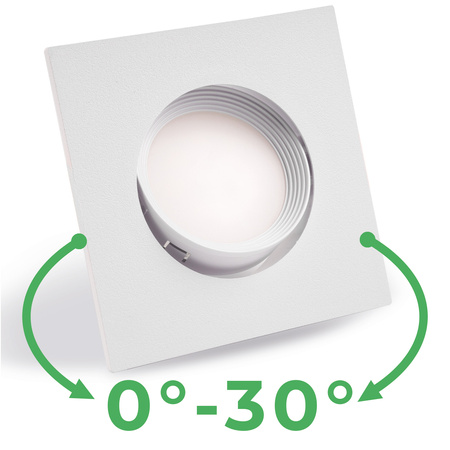 Oprawa Halogenowa Podtynkowa Ruchoma Kwadratowa Biała GU10 MR16 VENTUS Lumiled