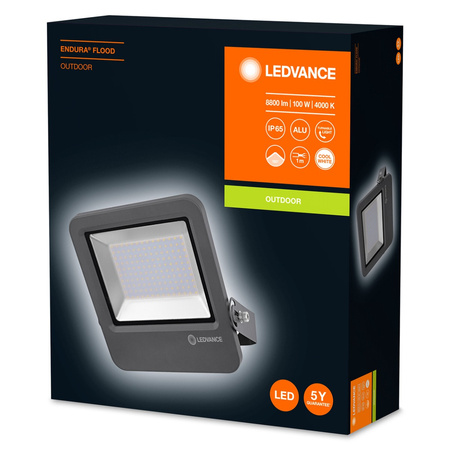 Naświetlacz LED Reflektor Zewnętrzny Lampa 100W 8800lm 4000K IP65 Szary Endura Ledvance