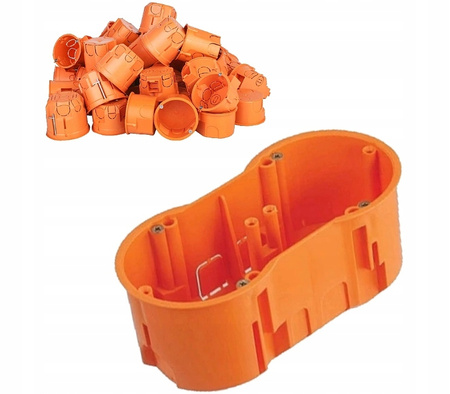 Puszka Instalacyjna Podtynkowa Podwójna Głęboka Elektryczna 2x60 z Wkrętami PAWBOL