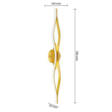 Kinkiet LED Lampa Ścienna Dekoracyjna 22W 3100lm 4000K 120° Złoty 78cm Bramis Masterled