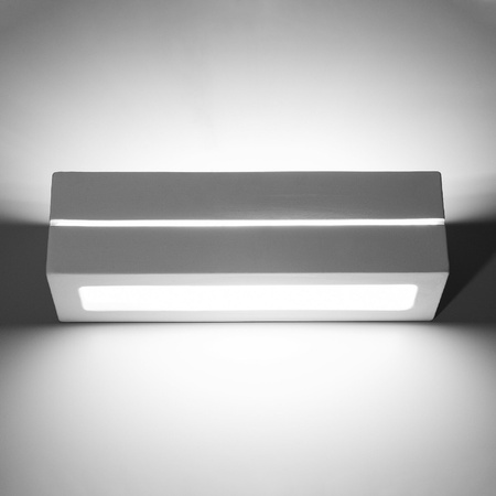 Lampa Ścienna Oprawa Natynkowa Kinkiet E27 Prostokątna Biała Nowoczesna Vega Sollux