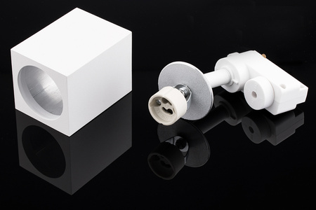 Reflektor Szynowy GU10 BRICK Biały do Szynoprzewodów Jednofazowych