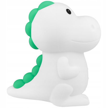 Lampka Nocna Dekoracyjna Dinozaur Dziecięca LED 2.5W 25lm 3000K Ciepła RGB 360° Biała Masterled